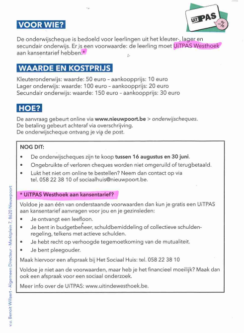 Onderwijsscheques Achter